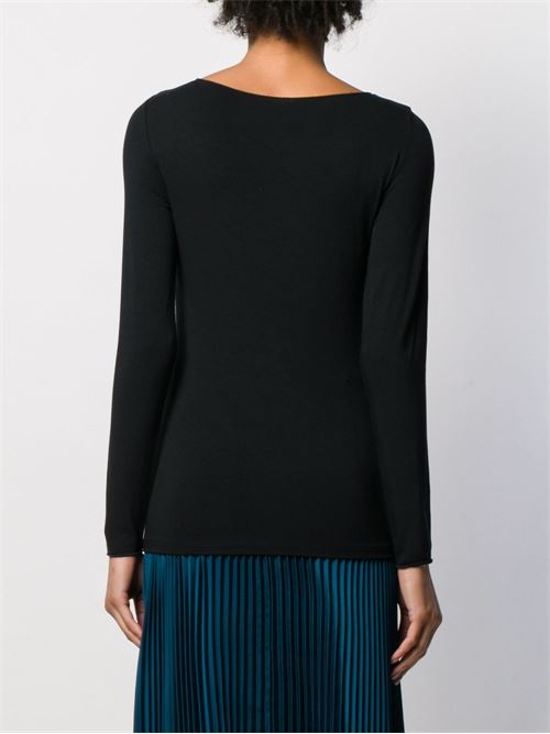 T-shirt donna manica lunga nera MAJESTIC FILATURES | M001FTS005002